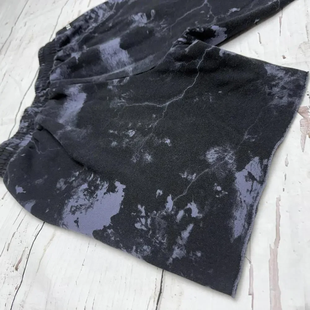 Under Armour Project Rock Fleece Shorts Marble Wash Black L Gym Streetwear - Picture 3 of 11